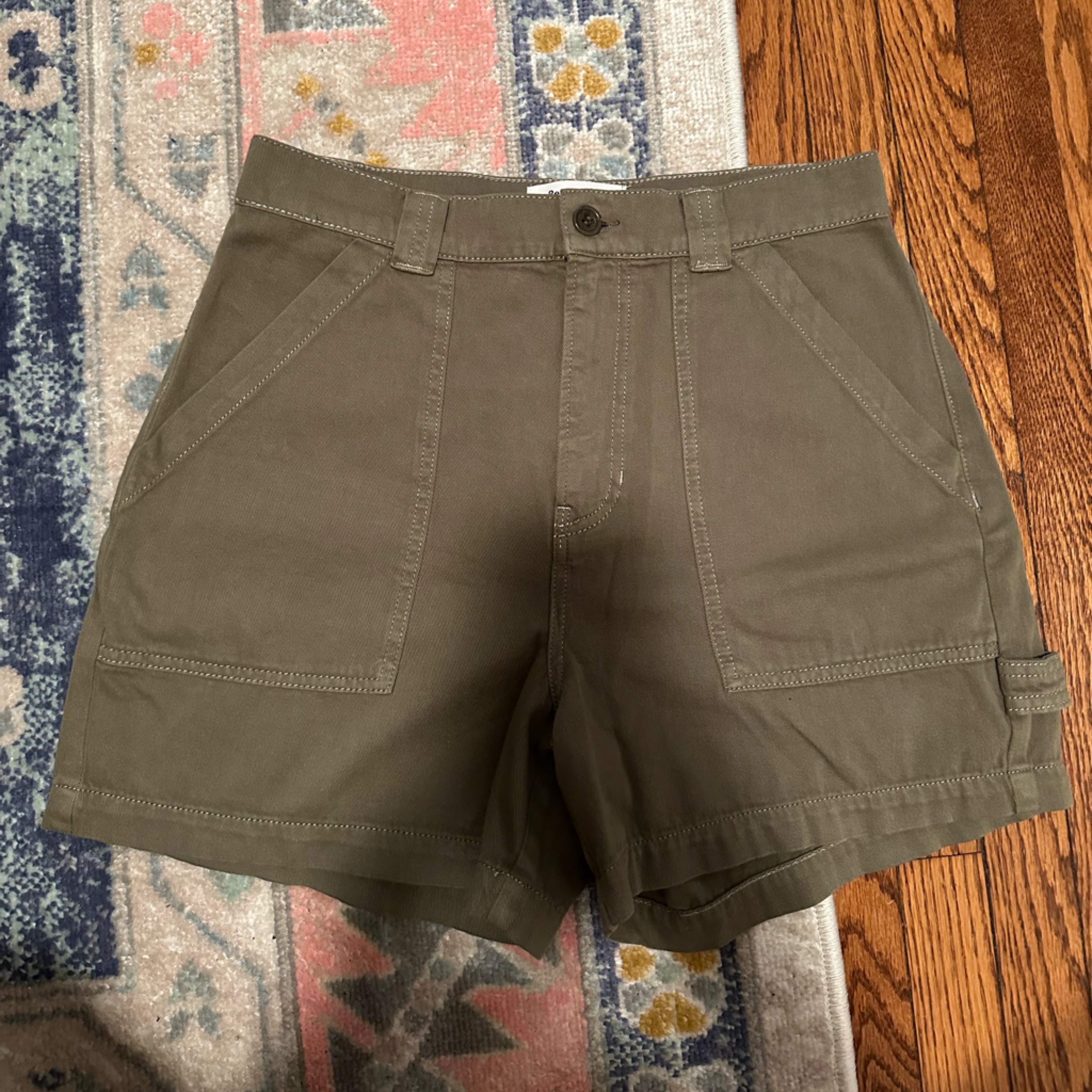 Reformation Olive Green Cargo Shorts